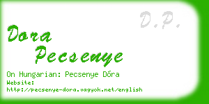dora pecsenye business card